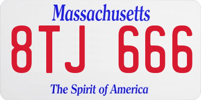 MA license plate 8TJ666