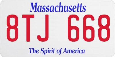 MA license plate 8TJ668