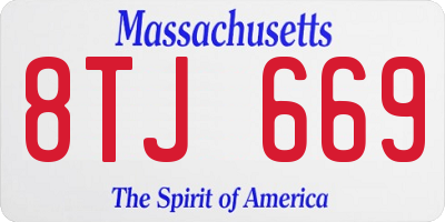 MA license plate 8TJ669