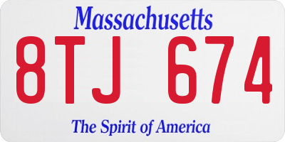 MA license plate 8TJ674