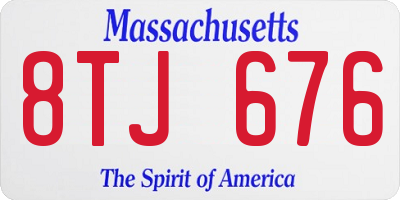 MA license plate 8TJ676