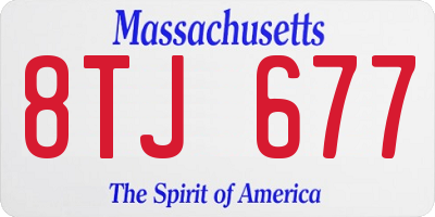 MA license plate 8TJ677
