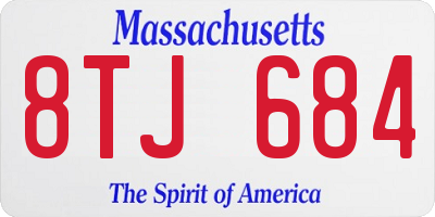 MA license plate 8TJ684