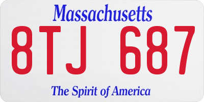 MA license plate 8TJ687