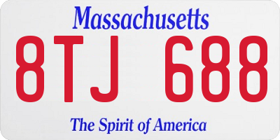 MA license plate 8TJ688