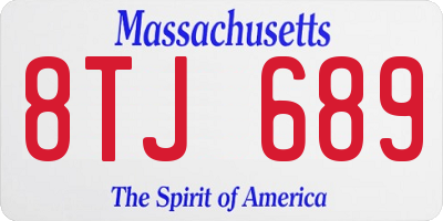 MA license plate 8TJ689
