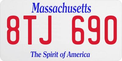 MA license plate 8TJ690