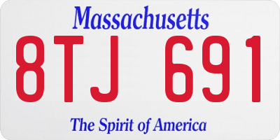 MA license plate 8TJ691