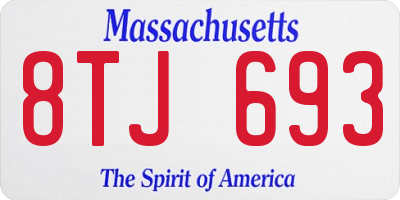 MA license plate 8TJ693