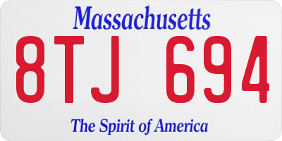 MA license plate 8TJ694