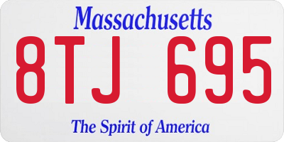 MA license plate 8TJ695