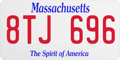 MA license plate 8TJ696