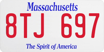 MA license plate 8TJ697