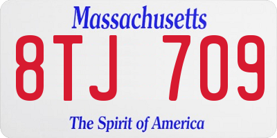 MA license plate 8TJ709