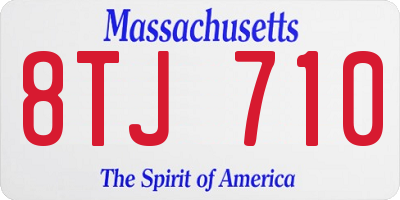 MA license plate 8TJ710