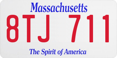 MA license plate 8TJ711