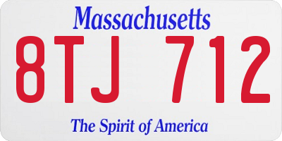 MA license plate 8TJ712