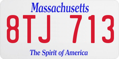 MA license plate 8TJ713
