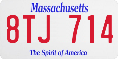 MA license plate 8TJ714