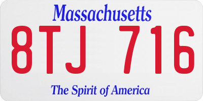 MA license plate 8TJ716