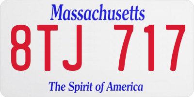 MA license plate 8TJ717