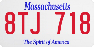 MA license plate 8TJ718