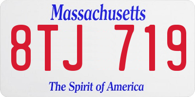 MA license plate 8TJ719