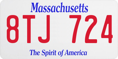 MA license plate 8TJ724