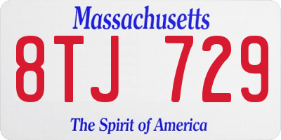 MA license plate 8TJ729