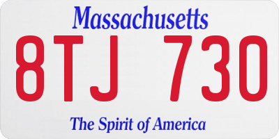 MA license plate 8TJ730