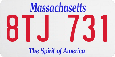 MA license plate 8TJ731