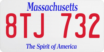 MA license plate 8TJ732