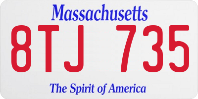MA license plate 8TJ735