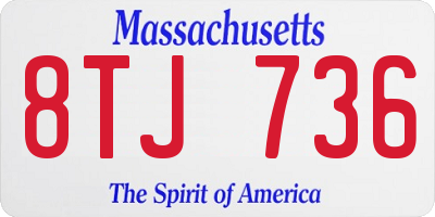 MA license plate 8TJ736