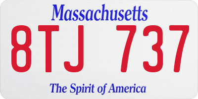 MA license plate 8TJ737
