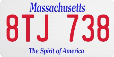 MA license plate 8TJ738