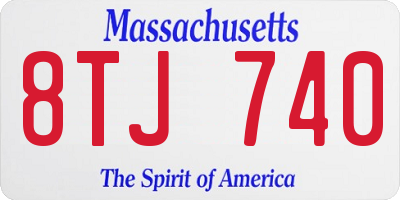 MA license plate 8TJ740