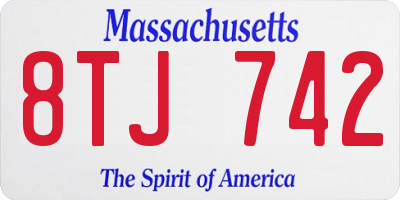 MA license plate 8TJ742