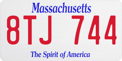 MA license plate 8TJ744