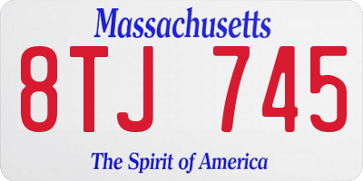 MA license plate 8TJ745