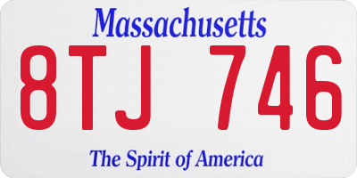 MA license plate 8TJ746