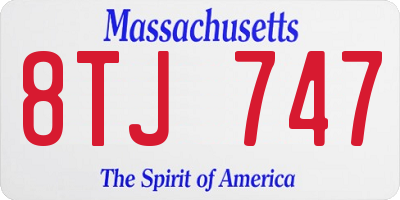 MA license plate 8TJ747