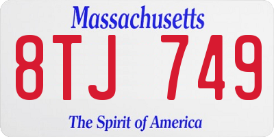 MA license plate 8TJ749