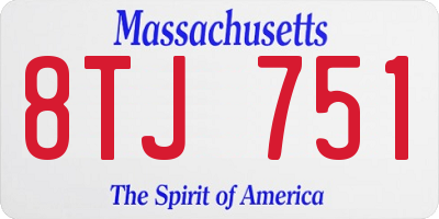 MA license plate 8TJ751