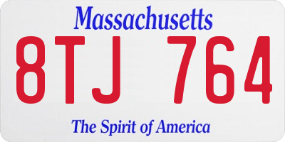 MA license plate 8TJ764