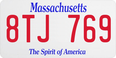 MA license plate 8TJ769