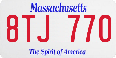 MA license plate 8TJ770