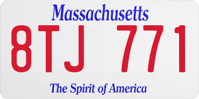 MA license plate 8TJ771