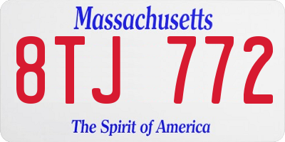 MA license plate 8TJ772