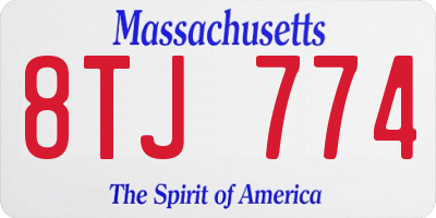 MA license plate 8TJ774